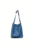 Large Capacity Hobo Bag Solid Color