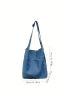 Large Capacity Hobo Bag Solid Color