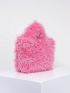 Small Top Handle Bag Fluffy Solid Color