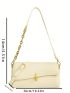 Medium Square Bag Beige Minimalist Chain Strap For Work