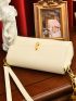Medium Square Bag Beige Minimalist Chain Strap For Work