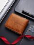 Letter Graphic Small Wallet With Zipper Vintage