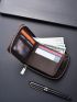 Letter Graphic Small Wallet With Zipper Vintage