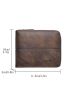 Letter Embossed Small Wallet With Zipper Stitch Detail Vintage