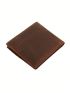 Genuine Leather Letter Embossed Small Wallet Vintage