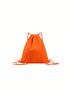 Oversized Drawstring Backpack Solid Color