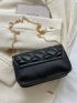 Mini Flap Square Bag Embossed Detail Metal Decor