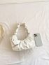 Minimalist Ruched Bag White With Coin Purse