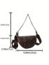 Small Saddle Bag Letter Graphic Chain Strap