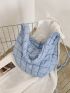 Large Capacity Hobo Bag Solid Color