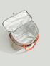 Letter Graphic Insulated Lunch Bag Multi-Pocket
