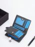 Letter Graphic Small Wallet Zipper Bifold