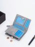 Letter Graphic Small Wallet Zipper Bifold