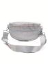 Rhinestone Decor Fanny Pack Medium Zipper