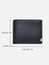 Litchi Embossed Slim Small Wallet Metal Decor Vintage