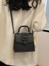 Mini Flap Square Bag Buckle Decor Solid
