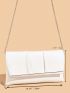 Metal Decor Envelope Bag Ruched Detail