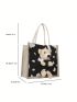 Mini Cartoon Bear Decor Square Bag Double Handle For Daily