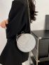Mini Circle Bag Glitter Ring Strap For Party