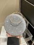 Mini Circle Bag Glitter Ring Strap For Party