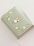Flower Pattern Cartoon Rabbit Decor Small Wallet For Daily