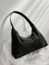 Black Hobo Bag Minimalist Large Capacity Top Handle