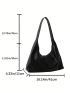Black Hobo Bag Minimalist Large Capacity Top Handle