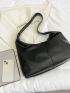 Black Hobo Bag Minimalist Large Capacity Top Handle