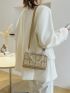 Mini Square Bag Glitter Chain Embossed Detail Glamorous