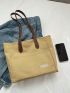Letter Patch Detail Shopper Bag Canvas