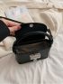 Mini Square Bag PU Black Flap