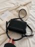 Mini Square Bag PU Black Flap