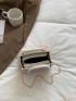 Mini Square Bag Bow Decor Double Handle Chain
