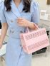 Medium Square Bag Hollow Out Double Handle PVC