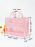 Medium Square Bag Hollow Out Double Handle PVC