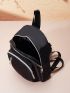 Zip Front Classic Backpack Black