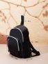 Zip Front Classic Backpack Black
