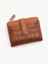 Crocodile Embossed Small Wallet PU