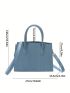 Embossed Detail Square Bag PU Blue