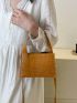 Crocodile Embossed Square Bag Mini Top Handle