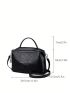 Genuine Leather Medium Square Bag Snakeskin Print Top Handle For Daily
