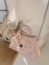 Medium Novelty Bag Flower Pattern Twilly Scarf Decor Flap For Daily