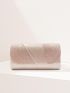 Ruched Detail Square Bag Flap Chain Glitter Glamorous For Party