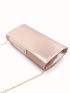Ruched Detail Square Bag Flap Chain Glitter Glamorous For Party