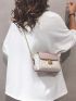 Mini Square Bag Letter Graphic Flap Chain PU Fashionable