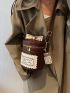 Mini Bucket Bag Bow & Letter Patch Decor
