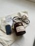 Mini Bucket Bag Bow & Letter Patch Decor