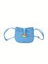 Mini Hobo Bag Metal Decor Blue