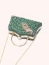 Small Box Bag Rhinestone Decor Chain Strap