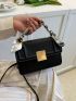 Mini Square Bag Twilly Scarf Decor PU